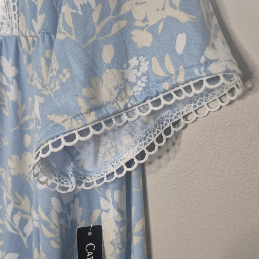 Floral Blue Nightgown Size 2X - Picture 3 of 11